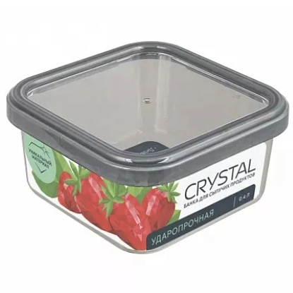 Банка для продуктов пластиковая 0,4л "Crystal"