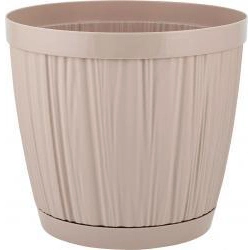 Горшок для цветов пластиковый 6,5л d-24см "BARCELONA" молочный шоколад