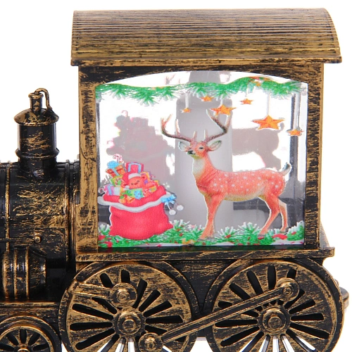 Сувенир с подсветкой Волшебный паровозик 8514 см, Бронза (работает от батареек LR443)_7