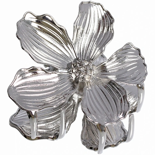 Заколка-краб для волос AKS - DesignPRO, цветок, цвет золото и хром, 4,54,5см_3