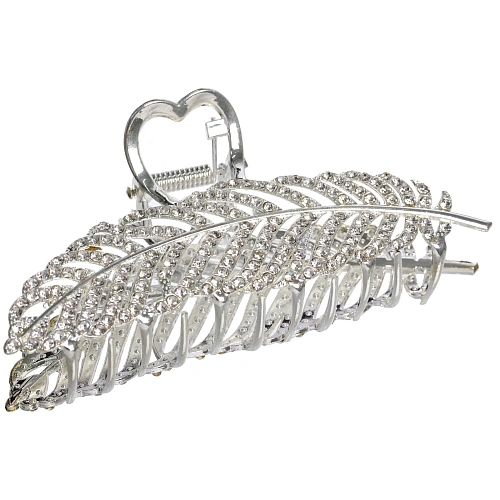 Заколка-краб для волос AKS - DesignPRO, перо, цвет золото и хром, 115см_3