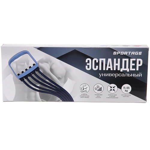 Эспандер универсальный с регулируемой нагрузкой Sportage, 11-55 кг, черный_3