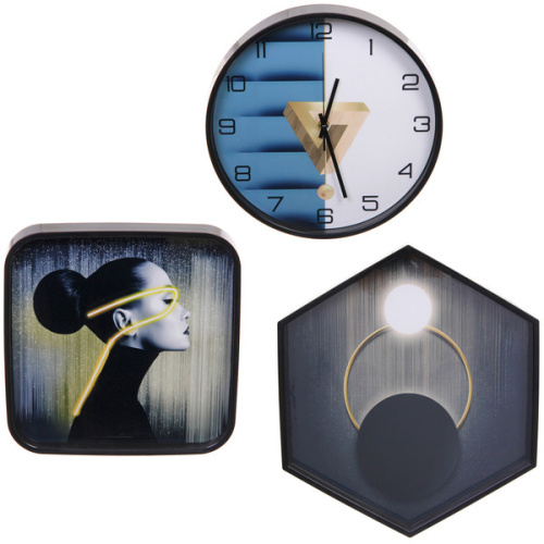 Часы настенные + пано 2шт  "HOME STYLE" Незнакомка, черный корпус