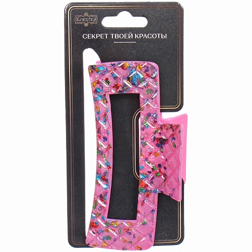 Заколка - краб для волос AKS - VIENTO, микс 6 цветов, прямоугольник, 10,54см _6