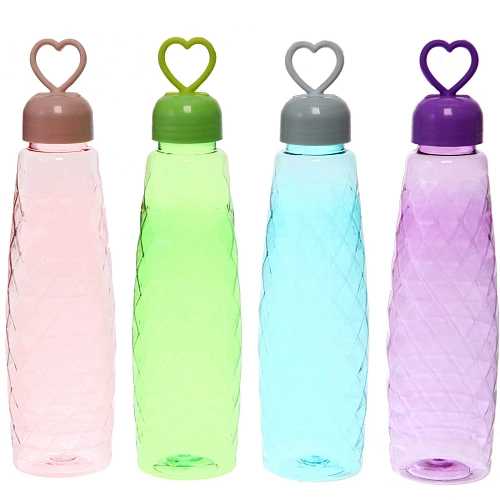 Бутылка питьевая пластиковая 600мл "Бриллиант", микс цветов