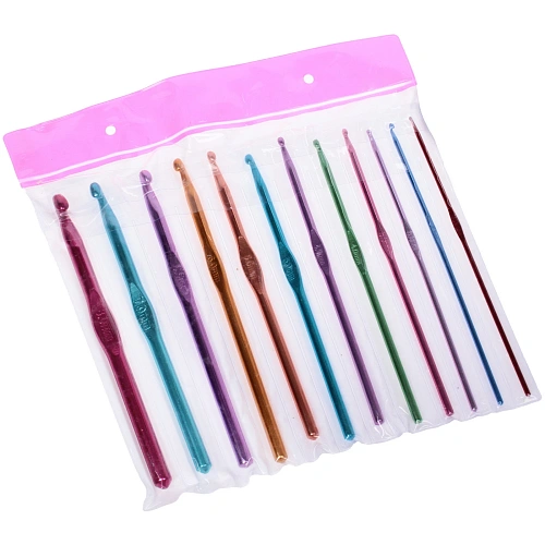 Крючки вязальные металлические в наборе 12шт Favorite Hous, цвет как на фото, от 2мм до 8мм (в пакете)_4