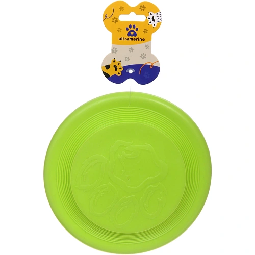 Игрушка резиновая "Фрисби", цвет зеленый, 18см (лейбл)