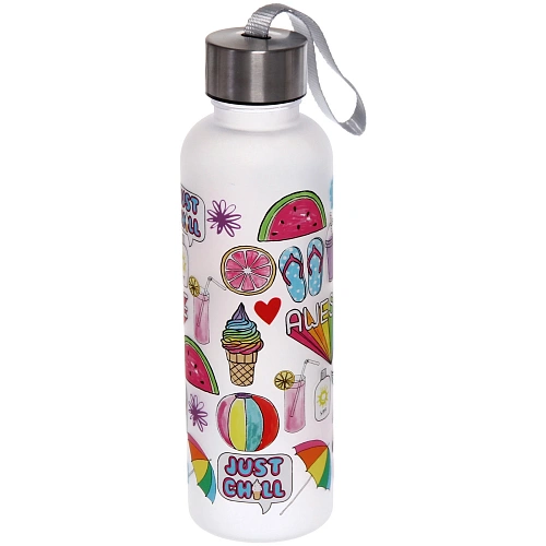 Бутылка питьевая пластиковая 600мл Летний микс, микс цветов_12