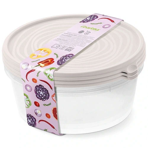 Контейнер "Сальваре" набор 3 шт 1,7л кремовый С239КРЕМ