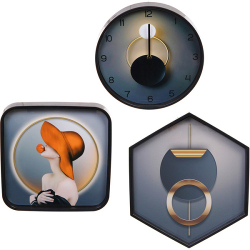 Часы настенные + пано 2шт  "HOME STYLE" Обольщение, черный корпус