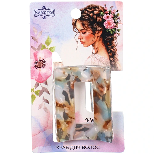 Заколка - краб для волос AKS-EMPIRE, квадрат, цвет микс 6 цветов, 3,62,7см_13