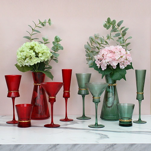 Ваза стеклянная VIVALDI 1350мл, красная_9