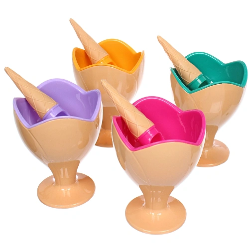 Креманка для мороженого "ICE CREAM" в наборе 4шт с ложками 