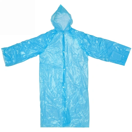 Дождевик-плащ "Ветерок" с капюшоном, на кнопках 25 Мкрн 110*65см синий ДоброСад