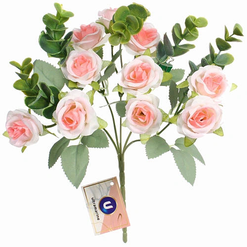 Искусственные цветы Волшебство лета 30см Розочки 10 цветков розовые_3