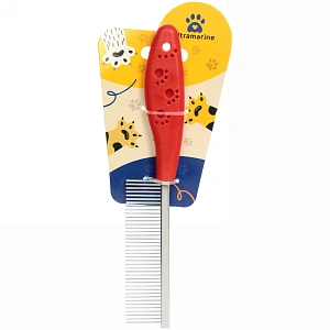 Расческа для собак и кошек "Алиса", для всех видов шерсти, цвет красный, 20см (блистер)