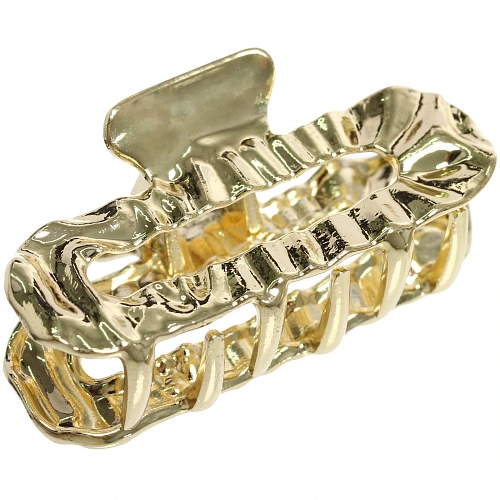 Заколка-краб для волос AKS - DesignPRO, овал, цвет золото и хром, 52,3см_4