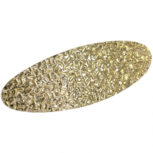 Заколка-автомат для волос AKS - DesignPRO, овал, цвет золото и хром, 83см_4