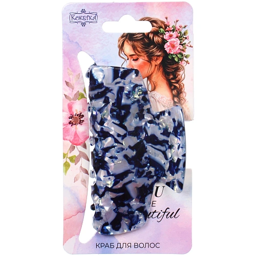 Заколка - краб для волос AKS-EMPIRE, прямоугольник, микс 6 цветов, 7,84,5см_14