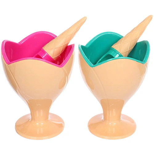 Креманка для мороженого ICE CREAM в наборе 4шт с ложками _4