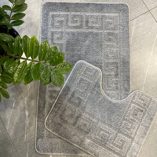 Комплект ковриков для ванной и туалета My Crystal 60*100 и 50*60 Афины,серый