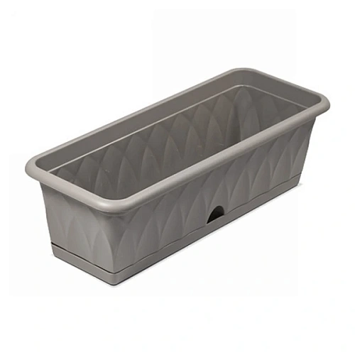 Ящик для растений "Сиена"  58см с поддоном серый С173-03-СЕР 