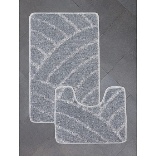 Комплект ковриков для ванной и туалета My Crystal серия Gold 50*60 и 60*100 Радуга,серый