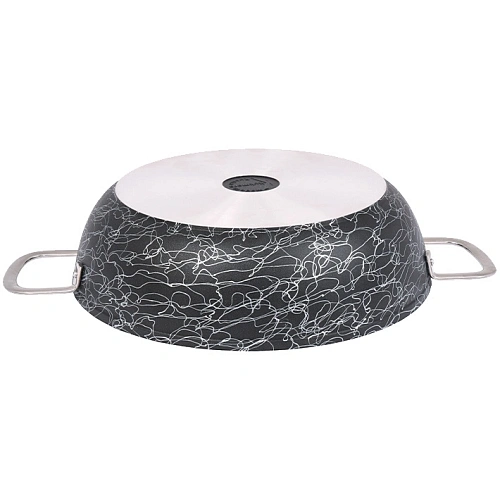 Сотейник 30085мм с ручками, со стеклянной крышкой, АП линия Грация (черныйсеребро)_4