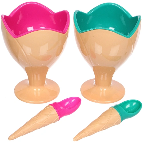 Креманка для мороженого ICE CREAM в наборе 4шт с ложками _6