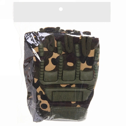 Перчатки туристические камуфляж без пальцев KF75_6