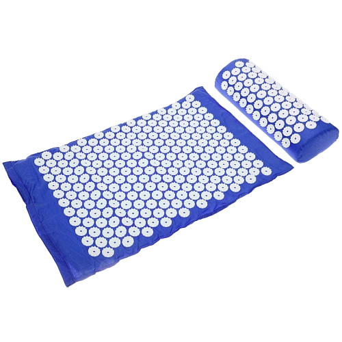 Акупунктурный набор (коврик игольчатый 64х40х2 см и валик 37х15х10 см в сумочке), синий_3