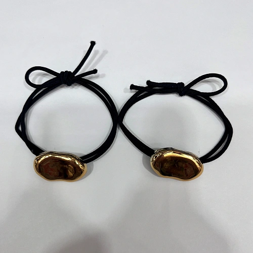 Резинка для волос в наборе 2шт "DesignPRO", цвет черный / золото , 2,5*1,5см