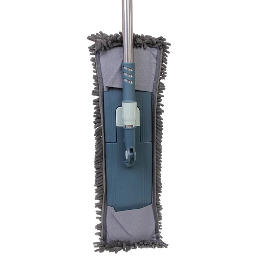 Швабра Селфи с насадкой из микрофибры, насадка 150гр ,букли Gray _8