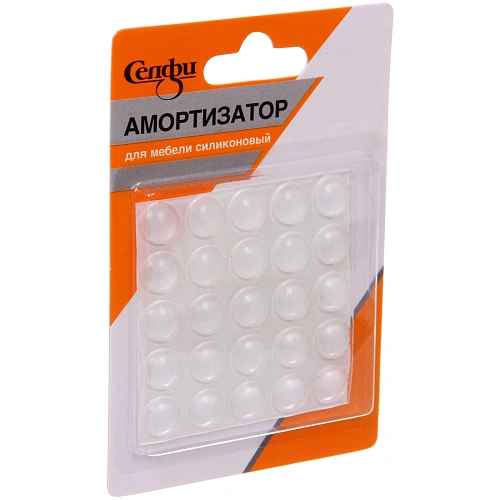 Амортизатор для мебели силиконовый самоклеящийся 103 мм, 25 шт, Селфи_3