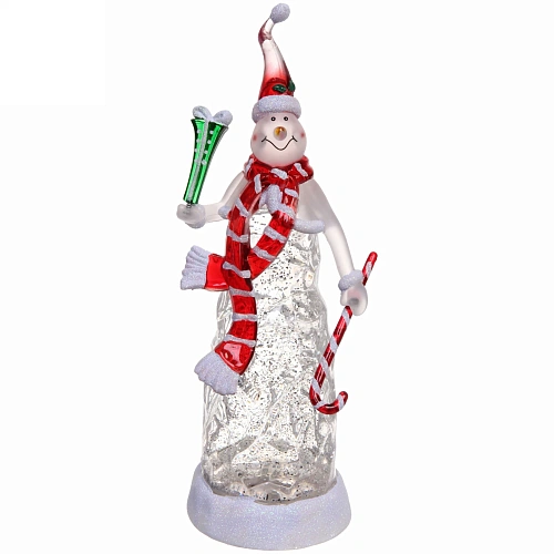 Сувенир с подсветкой Снеговик из льда 291011 см_2