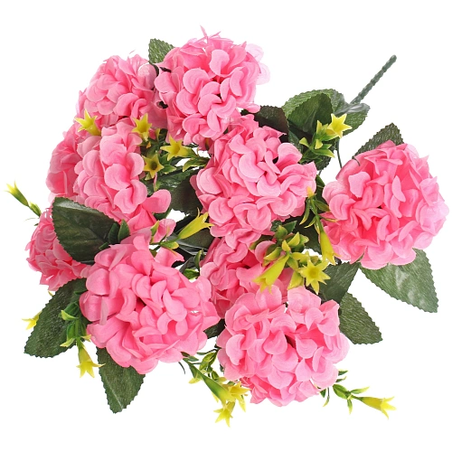 Искусственные цветы "Цветочная мелодия" Гортензии 40см 10 цветков розовые