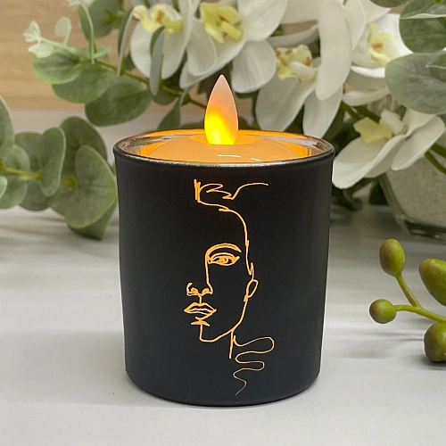 Подсвечник "Нежный силуэт" 7*7,8 см, Черный