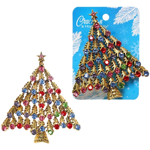 Брошь "Зимняя сказка - Ёлочка" 7*6,2см 