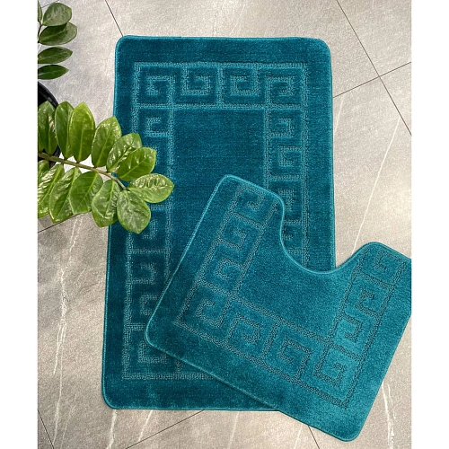 Комплект ковриков для ванной и туалета My Crystal АФИНЫ 60*100 и 50*60 изумруд