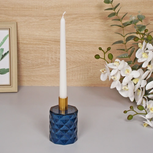Подсвечник "Грани" 7,8*13 см, Сапфир