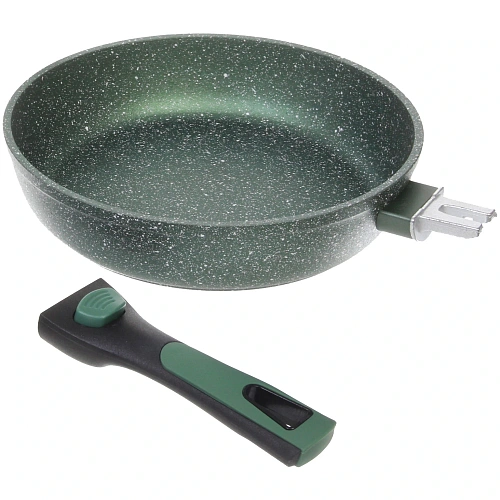 Сковорода BAROLY GREEN 22см индукционная каменная крошка, съемная бакелитовая ручка_4