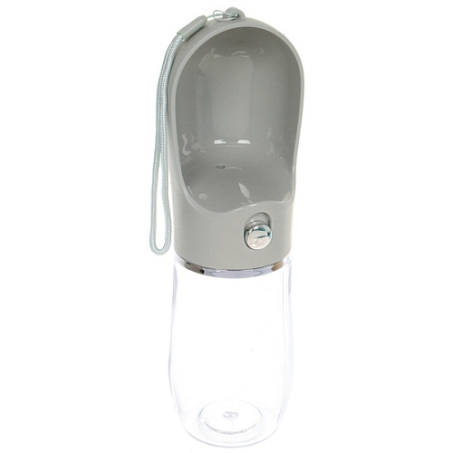 Поилка портативная прогулочная с кнопкой ЛЮБИМЫЙ БРО, цвет серый, 380мл (коробка)_3