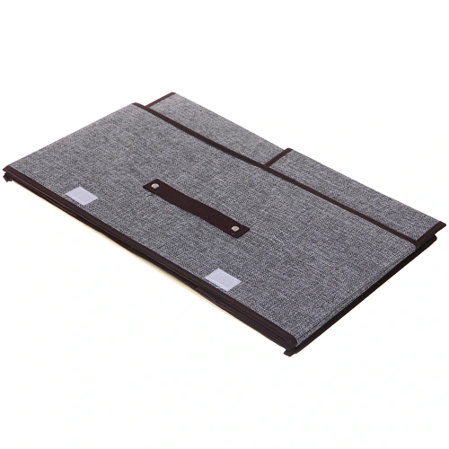 Короб - органайзер складной стеллажный для хранения вещей ДОМания, цвет серый, два отделения, 503025см (лейбл)_6