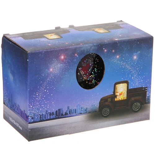 Сувенир с подсветкой Сказочная машина 15,579,5 см, Красный (работает от батареек LR443)_15