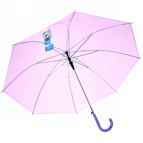 Зонт-трость женский Классический цвет нежно-фиолеовый, 8 спиц, d-92см, длина в слож виде 73см_9