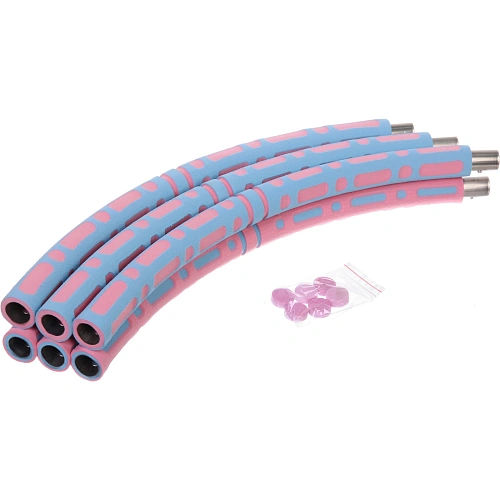 Обруч массажный Super body d-90 см (6 частей), розово-голубой_6