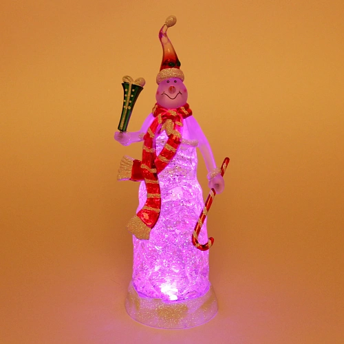 Сувенир с подсветкой Снеговик из льда 291011 см_5