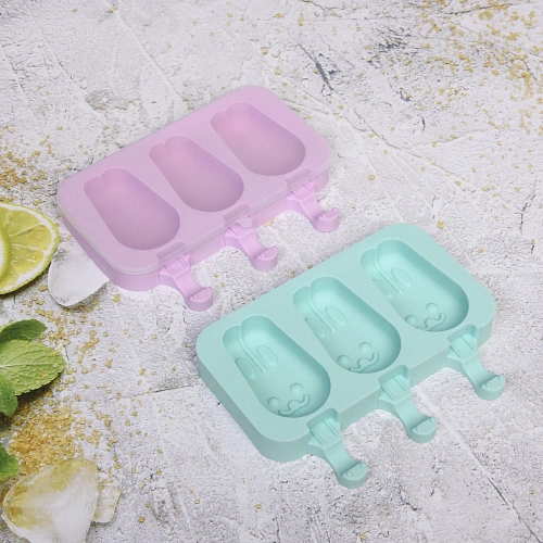 Форма для приготовления мороженого Зайки силиконовая 19,515см_5