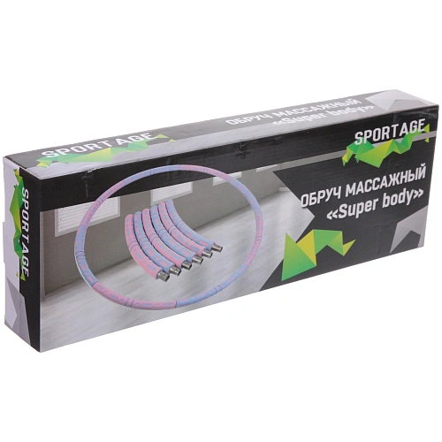 Обруч массажный Super body d-90 см (6 частей), розово-голубой_9