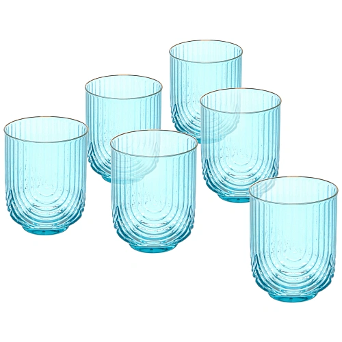 Стакан низкий 380мл "Enjoy Life" в наборе 6шт, цвет голубой